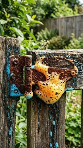 Satisfying Rust Removal ASMR 🚪 Garden Gate Hinge Restoration #shorts