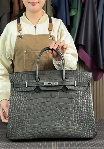 Craftswoman Creating Unique Handmade Leather Bags