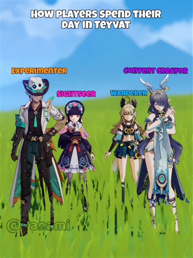 How players spend their day in Teyvat #genshinimpact