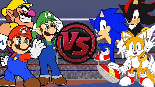 198K views · 2.3K reactions | Super Mario vs Sonic The Hedgehog: Cartoon Rap Attack! Mario, Luigi, Wario vs Shadow, Tails, and Sonic in a 3 on 3 Cartoon Rap Battle! Similar to the Mario vs Sonic featured on Rewind Rumble & Cartoon Fight Club! Who will win this rap battle between Nintendo & SEGA? | Animation Rewind | Facebook