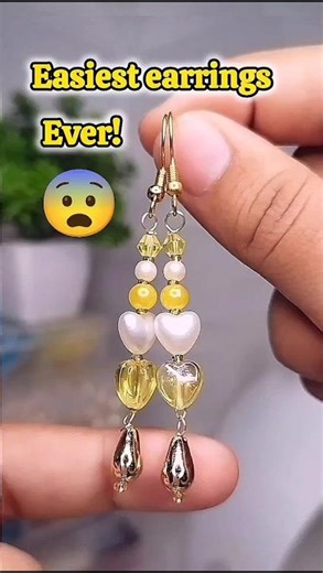 DIY Yellow Heart Earrings 💛✨ | Easiest Jewelry Hack Ever!#DIYEarrings#JewelryHack