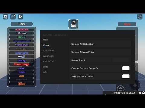 Roblox Sol's Rng OP VISUAL GET ALL AURAS SCRIPT