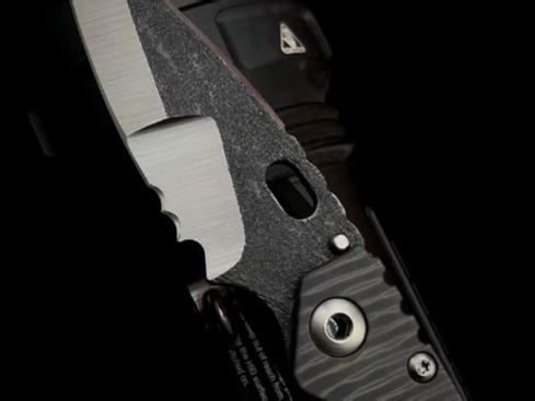 美国挺进者Strider SMF(MSC)。米克全手工定制款，手签。手工缎面研磨夜魔刃，整体充满力量感，双面烧钛手柄。