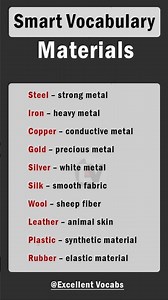 Material Vocabulary That Sounds Intelligent #vocabulary
