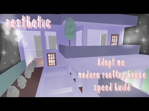 Aesthetic modern rooftop glitch house speed build (part 1) [adopt me Roblox] - abliss