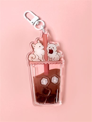 Bubble Tea Keychain - Acrylic Shaker Keychain - Etsy