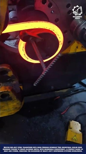 Industrial Machine Heavy-Duty Spring Coiler to Create High-Tension Coils from Red-Hot Steel