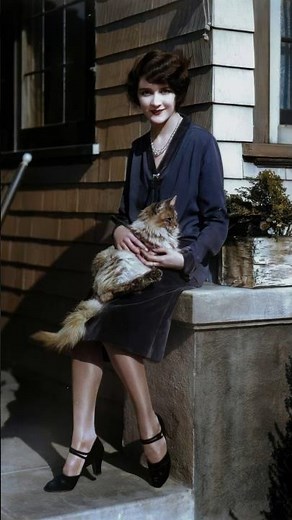 Women & Their Feline Companions / HD Colorized Photographs