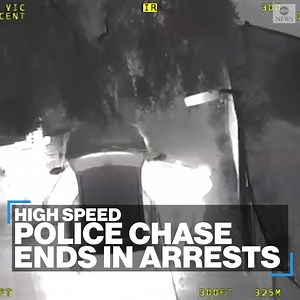 COP CHASE: Dramatic dashcam and aerial footage captures police pursuing a suspected stolen vehicle during a late night high-speed chase in Manchester, England. Two men then flee on foot before finally being arrested. https://abcn.ws/3g9a46e | ABC News