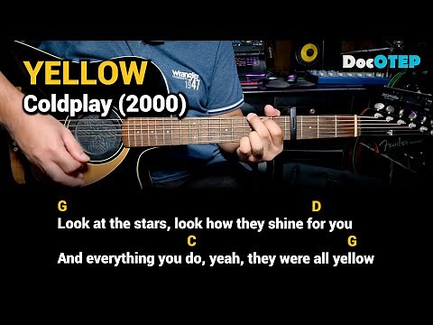 Yellow - Coldplay (Easy Guitar Chords Tutorial with Lyrics)
