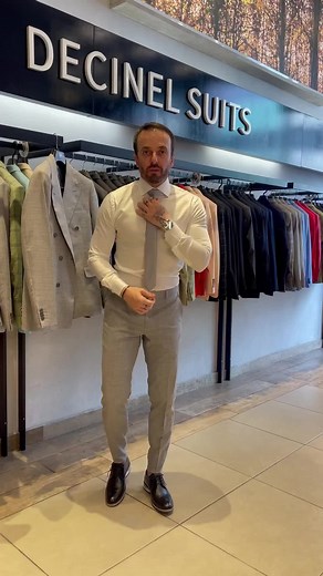 Elegant Double Breasted Beige Suit for Men