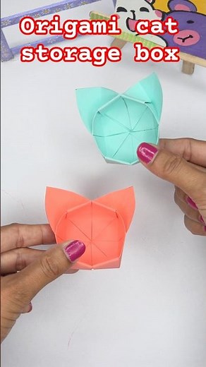 DIY Origami Cat Box | Cute Mini Paper Storage Box Step by Step | Paper Craft