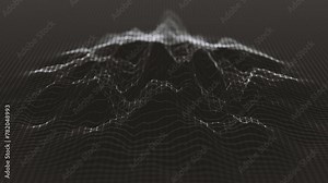 Abstract Grid With Turbulence Map Background/ Animation of an abstract background of grid with fractal surface waving Stock Video