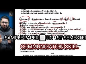 Communication skills 1st semester sample paper