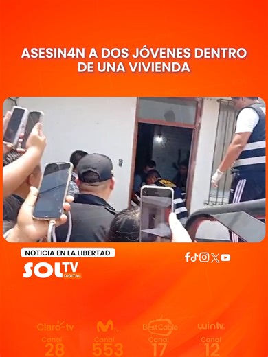 #LALIBERTAD I La provincia de Chepén se desangr4: dos jóvenes fueron asesinad0s en el interior de una vivienda por sicarios aún no identificados, y en otro hecho de sangr3 también le quitaron la vida a un exdirigente de la comunidad campesina. 📺🇵🇪 ¡SOL TV EN TODO EL PERÚ! Disfrútanos en: 📡 Claro TV – Canal 26 l Movistar TV – Canal 553 l DGO – DIRECTV l Win TV – Canal 12 Best Cable – Canal 17 l TV 360 Bitel Porque estés donde estés ¡siempre estamos contigo!