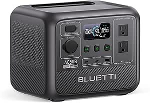 BLUETTI AC50B Portable Power Station, 448Wh Solar Generator LiFePO4 Battery Backup w/ 2 700W AC Outlets (Power Lifting 1000W), 0-80% in 45 Min, for Camping, Road Trip, Outage (Solar Panel Optional)