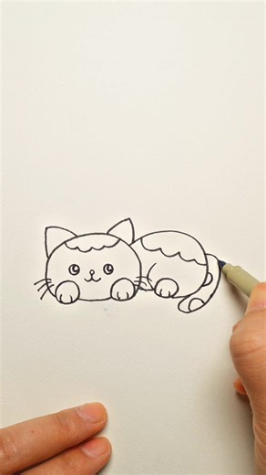 Easy Cat Drawing Tutorial with Circles for Beginners