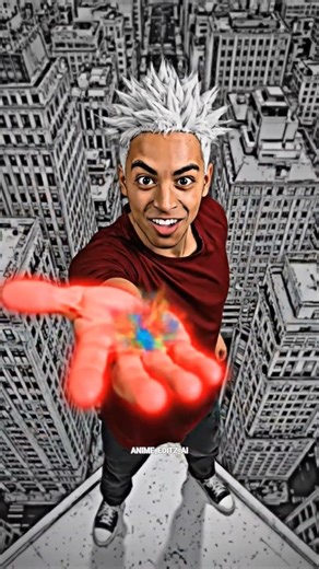 Gojo human use red party Popper #anime #edit #jjkgame