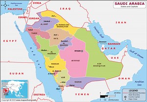 Saudi Arabia Provinces  and Capitals List and Map | List of Provinces  and Capitals in Saudi Arabia