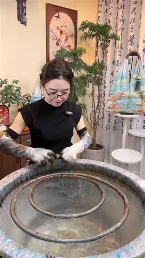 Use the color scheme mix with water to made a beautiful bag#artist #watercolor #watermarbling #art #waterart #reel | Meng Kheang