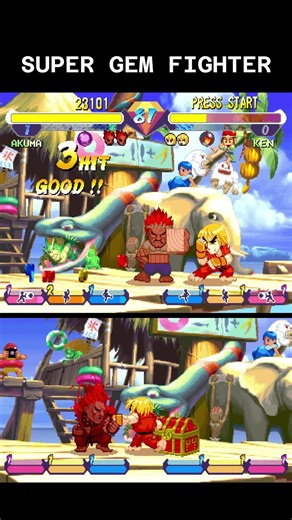 Red Akuma vs. Ken - Super Gem Fighter #streetfighter #gameplay #gamingvideos