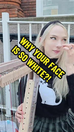 That first question caught me off-guard! #busking #weird #strange #live #harp