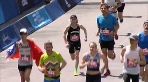 She looks thrilled! A jubilant Joan Benoit Samuelson crosses the finish line 40 years after her historic Boston Marathon win https://cbsloc.al/2Dd2UMe | WBZ / CBS News Boston