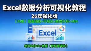 Excel数据分析可视化教程：30讲覆盖函数 可视化 数据分析 VBA，适合财务、运营、市场人，轻松做出高级可视化报表【附案例 模板】”