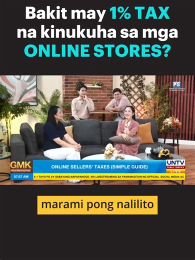 Bakit may 1% bawas sa benta sa Shopee, Lazada, at TikTok? 🤔💸 Simple lang: Ito ay Advanced Income Tax (Withholding Tax). Hindi ito bagong bayarin kundi pambayad mo na nang maaga sa BIR para hindi ka mabigla sa tax bill sa dulo ng taon. Pero kung ang kita mo ay below ₱500,000 kada taon, exempted ka basta may Sworn Declaration ka. (©: @UNTV News and Rescue)