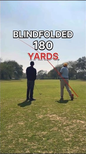 180 Yards BLINDFOLDED? Insane Golf Shot!