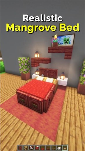 How to Make a Realistic Mangrove Bed in Minecraft – Cozy Bed | CupSapling #minecraft #shorts #bed