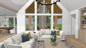 Kitchen/Bath and Interior Design Contest Entry Design by Jasmine Galle of Social Soul Studio using Chief Architect Premier X12. Please select "like" to vote for this submission. “A young couple journeying through building their forever home wanted a Modern farmhouse aesthetic with subtle, simple details and tons of warmth. Drawing on design inspiration from Studio McGee and Oakstone Homes, we captured a simple palette that gives us all the feels! We incorporated oak cabinets and LVP throughout t