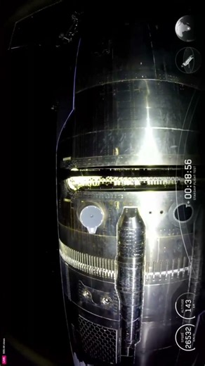 Starship in space as seen from a Starlink dummy satellite!!!