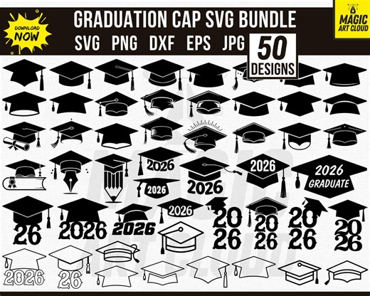 Graduation Cap Svg, Class of 2026 Svg, Graduation Svg Bundle, Graduation Topper Svg, Senior 2026 Svg, Graduation Clipart, Graduation Hat Svg - Etsy Canada