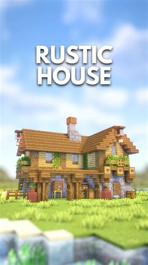 Minecraft Rustic Starter Base 🪵 | Easy Cozy Survival House #minecraftbuild #minecrafthouse #shorts