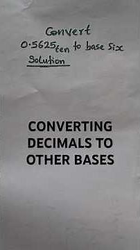 Number Bases in Decimal | Conversion from Decimal to Other Bases.