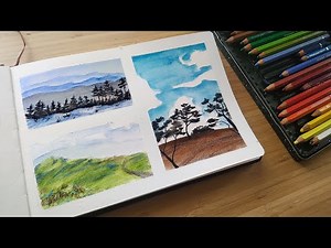Watercolor pencil landscape ideas - Sketchbook Studies