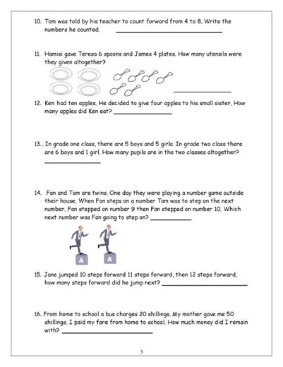 Grade 1 Mathematics Activities Term 1 2026 Opener Exam with Marking Scheme