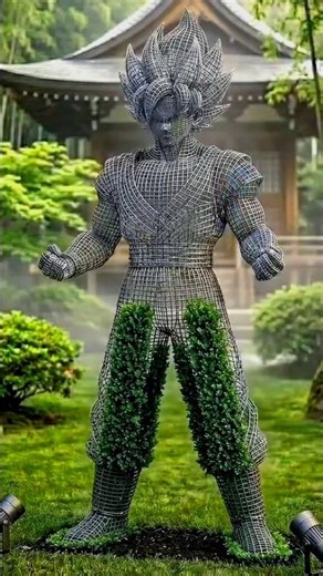 Real Life Anime Garden 😱 Goku Plant Sculpture Transformation