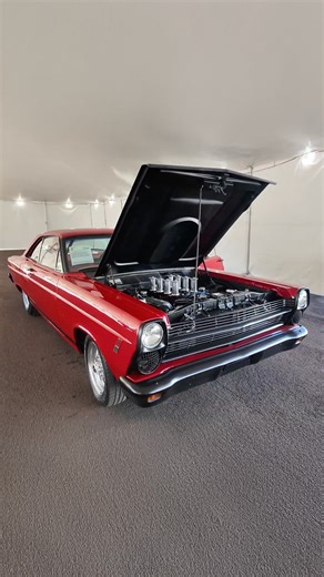 Lift King on Instagram: "We are bringing serious muscle to the auction block with this 1966 Ford Fairlane. This is an extremely rare, fully restored classic that serves as both a showstopper and a super reliable driver. It is powered by a 427 side oiler with stacks and FAST fuel injection, backed by a Top Loader 4-speed manual transmission. The build sits on a tubbed chassis with coil-over suspension and a Fab 9-inch rear end, giving it that perfect pro street stance. With beautiful paint and a