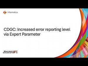 CDGC: Increased Error Reporting Level via Expert Parameter