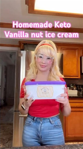 KETO Ice Cream Recipe | LOW CARB Vanilla Nut Keto Ice Cream- no ice cream maker required