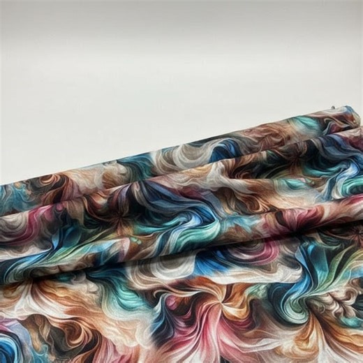 Abstract Swirl Luxury Silk Fabric: Multicolored Floral Pattern for Elegant Dresses 59" Wide - Etsy