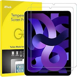 JETech Screen Protector for iPad Air 5 (10.9-Inch, 2022 Model, 5th Generation), Tempered Glass Film, 2-Pack