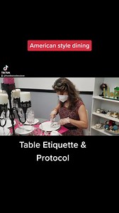There are two main dining styles, American and European style among others. Here, my student demonstrates the American style. #etiquette #TableEtiquette #protocols | From the Inside-Out School of Etiquette, LLC