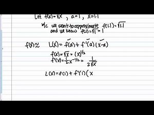 Linear Approximation and Error (Squareroot Function)