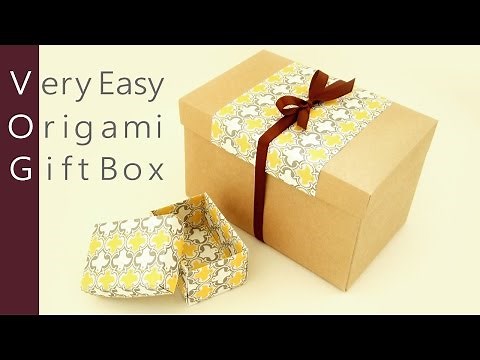 ギフトボックスの作り方 【使える折り紙】 Gift Box easy as Origami