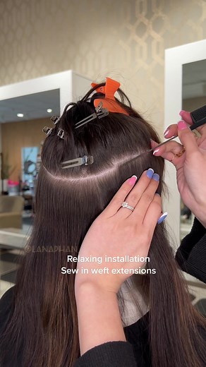 Colorful Weft Hair Extensions Installation | Phanes Hair