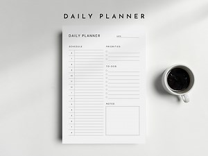 Minimalist Daily Planner Template: Printable Schedule, To-do List (A4, A5, Letter) - Etsy UK
