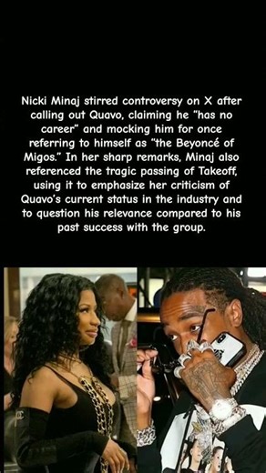 Nicki Minaj BLASTS Quavo “No Career” + Takeoff Mention Leaves Fans Speechless#shorts